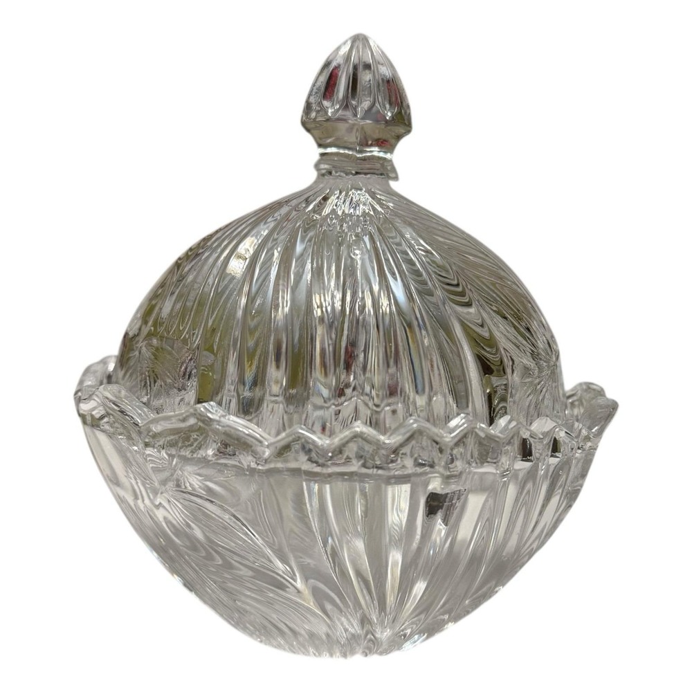 Vintage Anna Hutte Bleikristall 24% Lead‎ Crystal Candy Dish W/Lid Germany